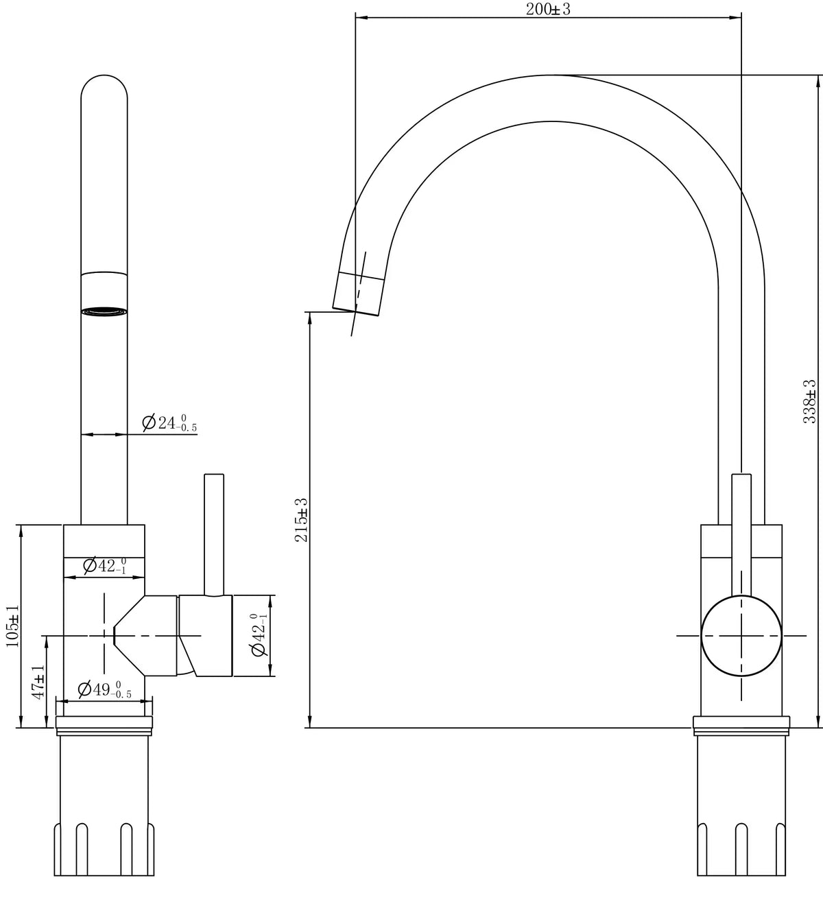 Aria CS Single lever (curved spout)