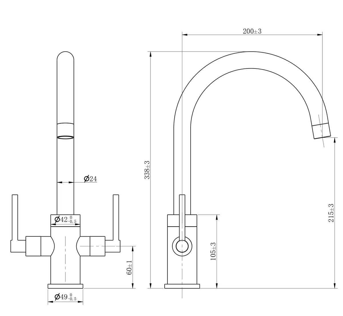 Aria CS Twin lever (curved spout)