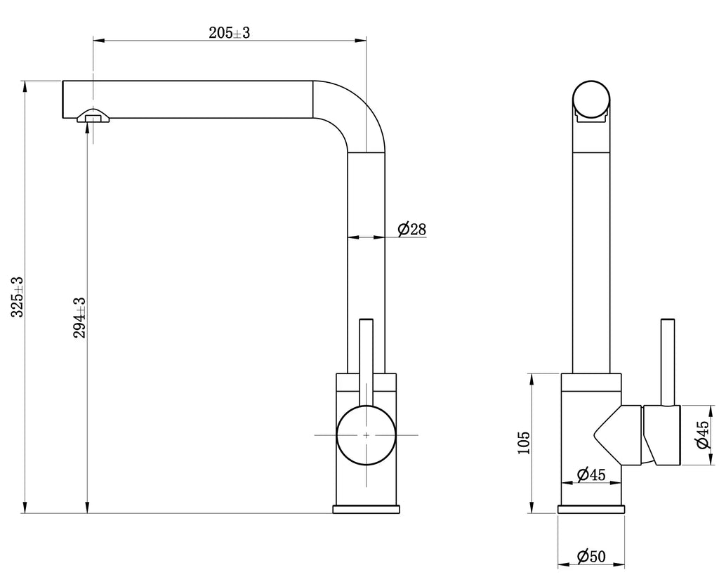 Aria HS Single lever (half spout)